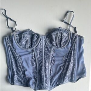 Urban Outfitters Bustier Top in Light Blue